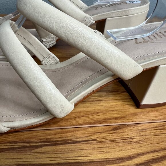 Schutz Olly Block Heel Sandals Womens Size 10.5 Slip On Strappy NEW - Picture 3 of 8
